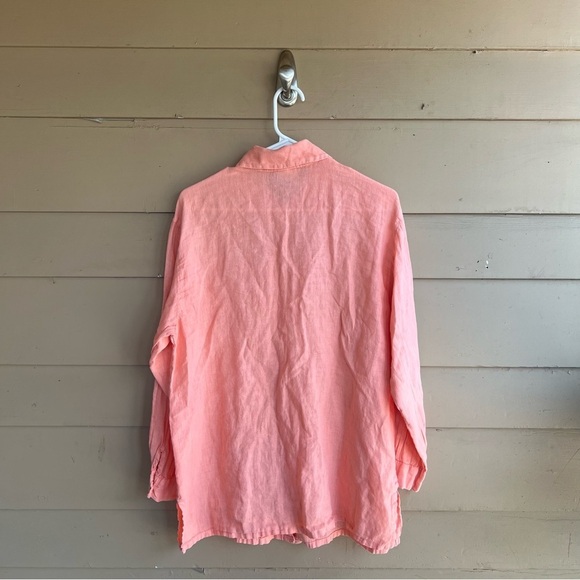 Clio Linen Button Down Shirt - Size M - Summer Beach Vacation Resortwear - Picture 6 of 6